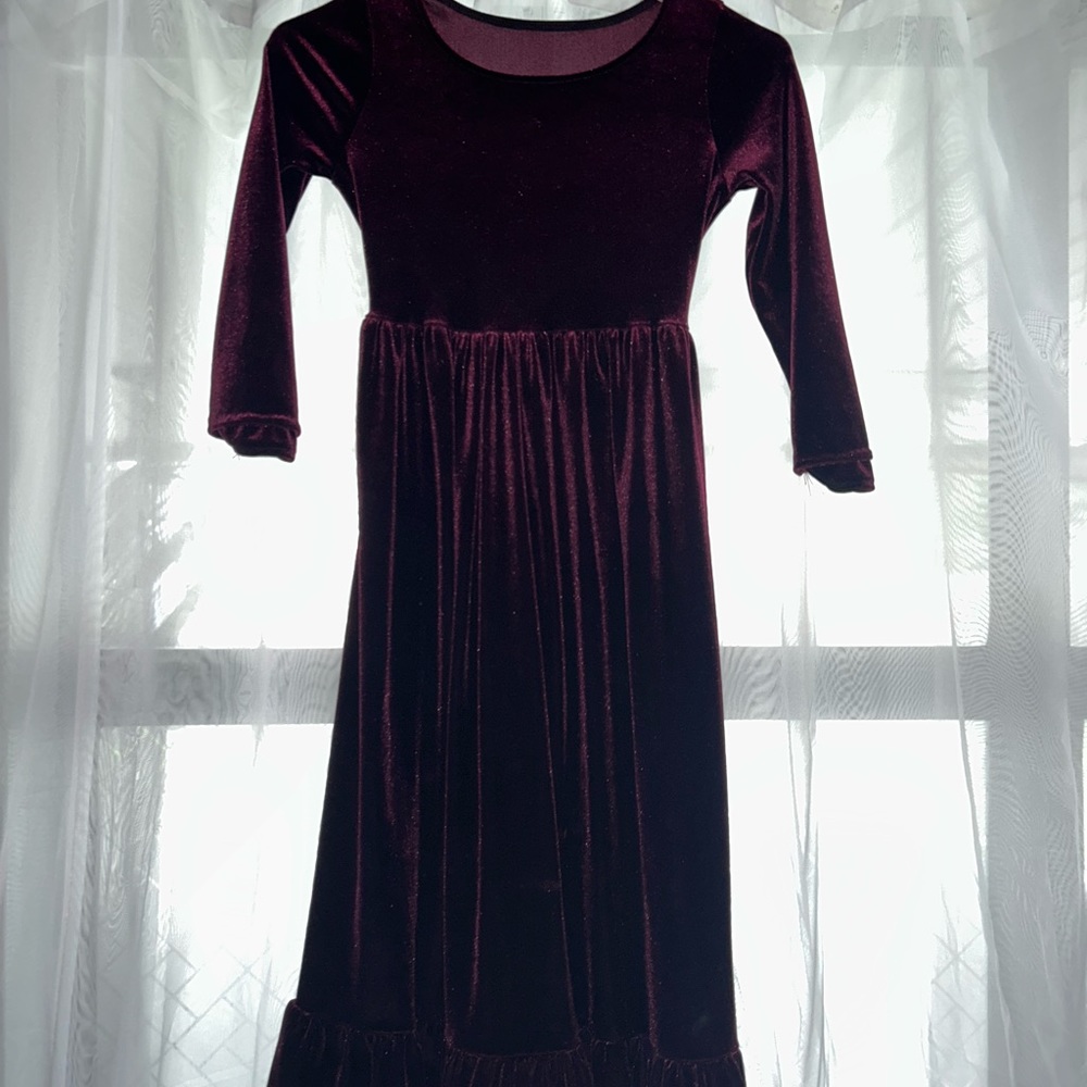 Burgundy velvet dress